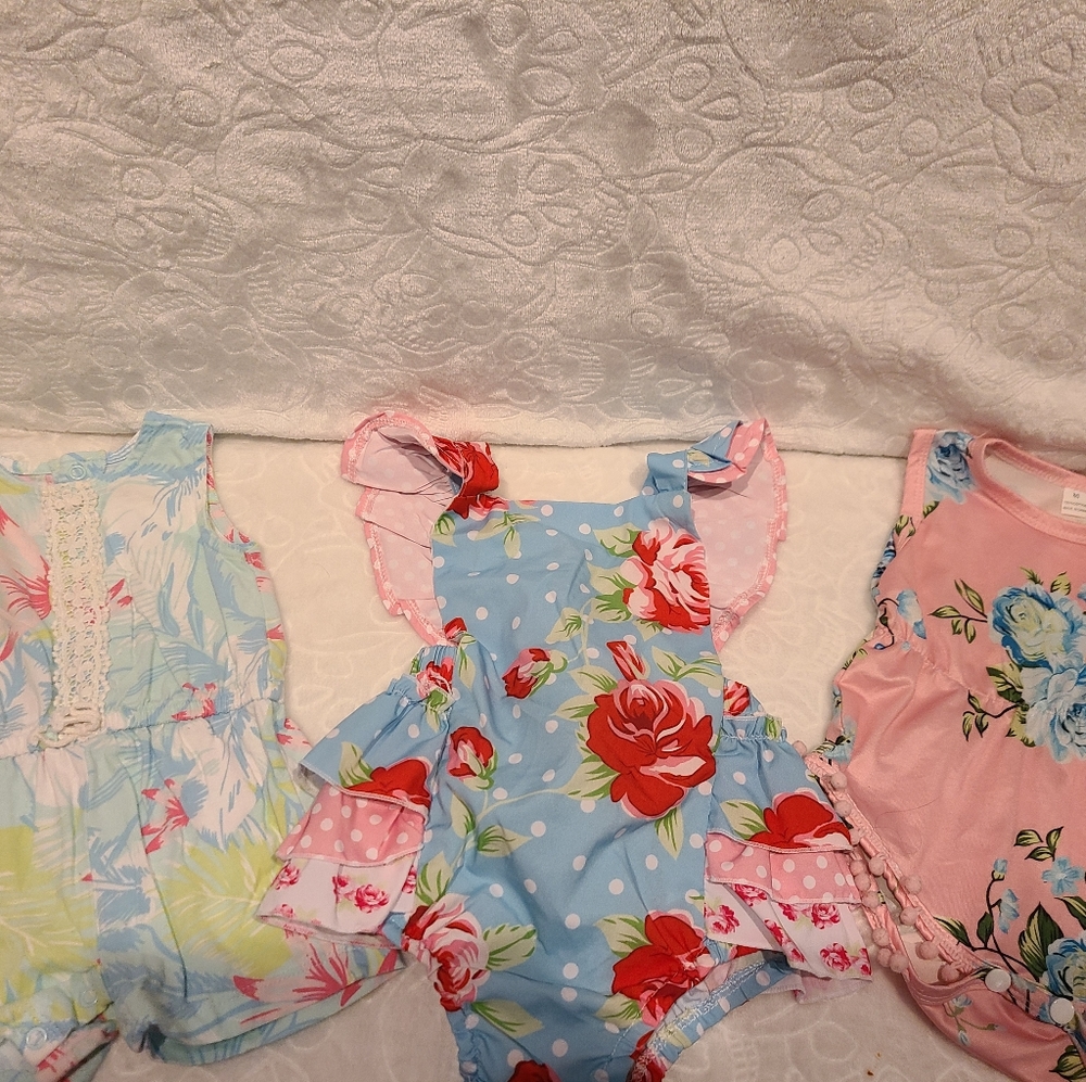 Lot of 3 Summer Rompers